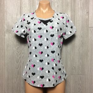 New Cute Heart Scrub Top